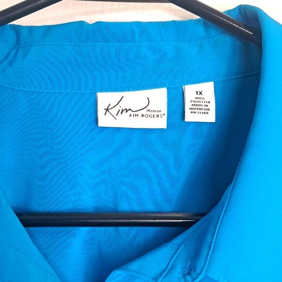 Bright Blue Button-Up Shirt by Kim Rogers - Picture 3 of 3